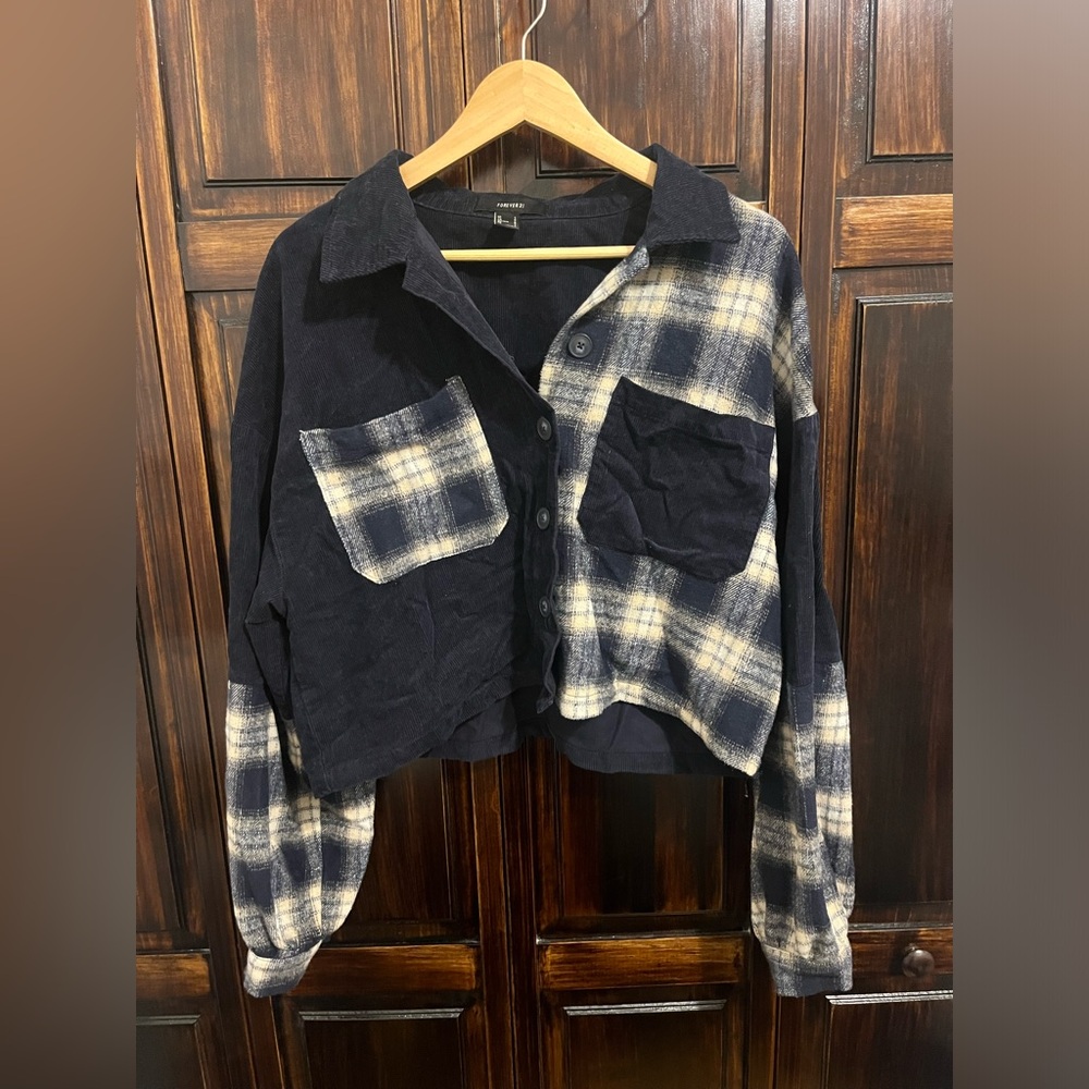 Plaid Women's Patchwork Cropped Jacket